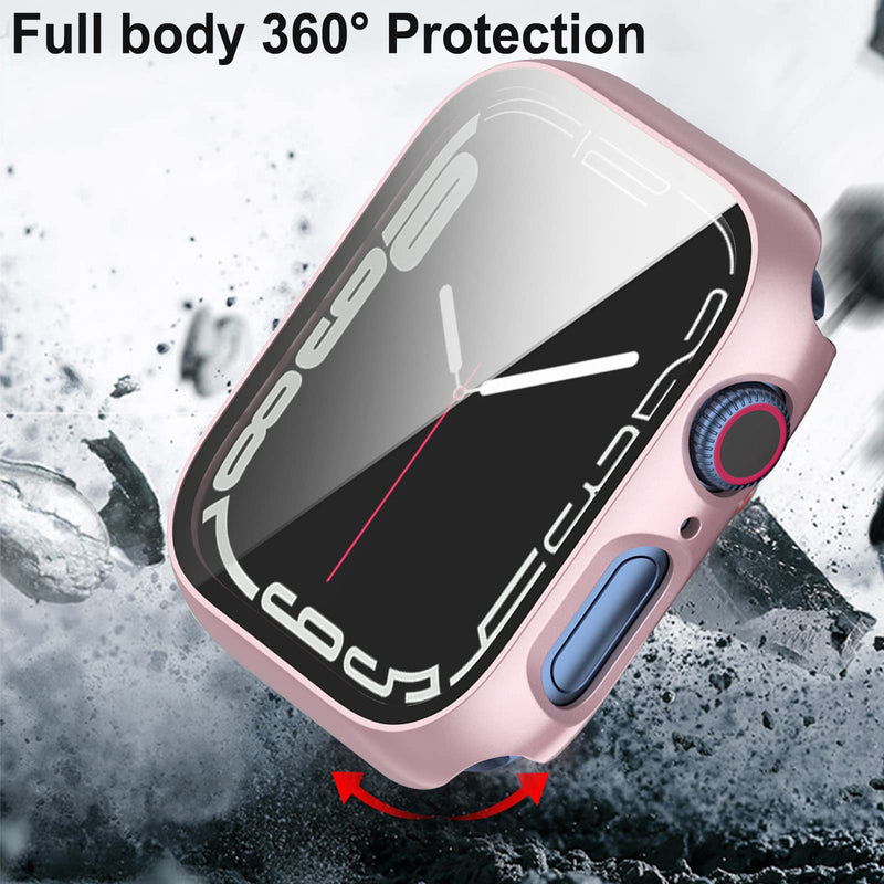 [Australia - AusPower] - Hard PC Case for Apple Watch Series 4/5/6/SE 44mm, Built-in Screen Protector Anti Fingerprint Scratch Resistant iWatch Series Full Coverage Cover for Women Men，Rose Gold 44mm Rose Gold 