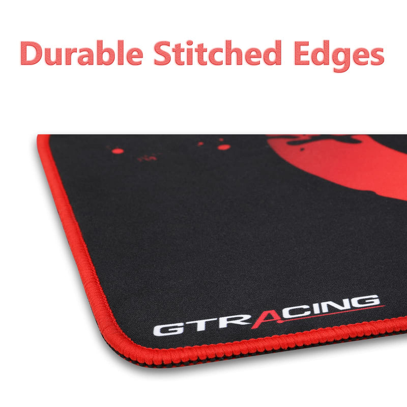 [Australia - AusPower] - GTRACING Mouse Pad with Non-Slip Rubber Base, Premium-Textured Computer Mouse Mat with Stitched Edges, for PC, Laptop, Gaming, Office, Home, Red 