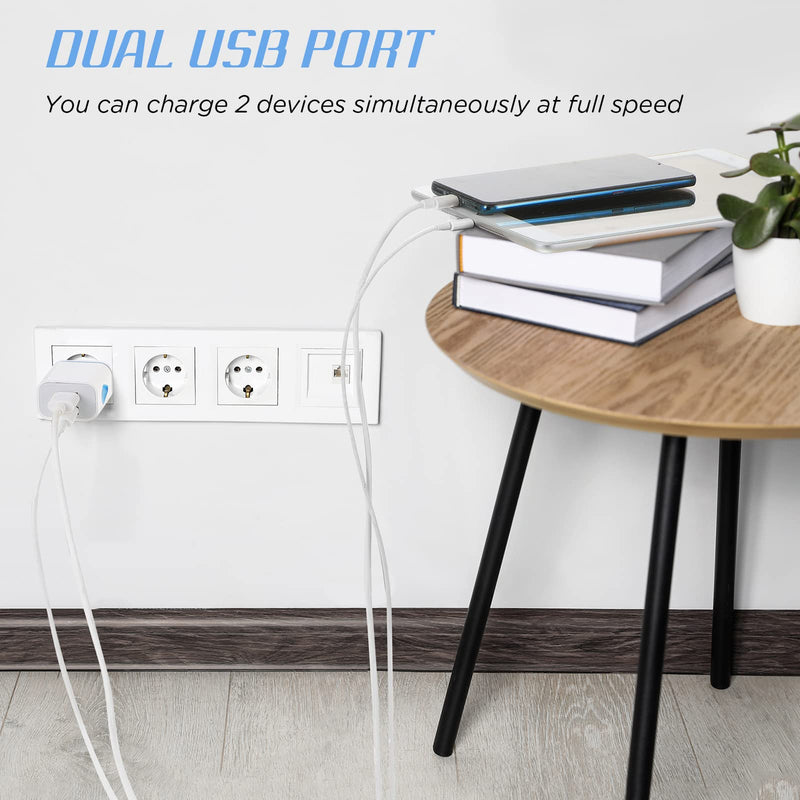 [Australia - AusPower] - Xuhal 12 Pcs USB Wall Charger Bulk Dual Port Fast Charging Block USB Charger Adapter Plug Cube 2.1A USB Wall Charger Replacement for Most Smartphones and Tablets, Colorful (Water Drop Style) Water Drop Style 