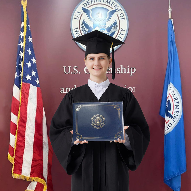 [Australia - AusPower] - GraduatePro US Citizenship Certificate Holder Naturalization Padded Leatherette Cover with Golden Great Seal of The United States for American Gifts 