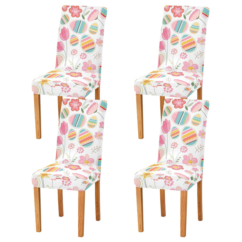 [Australia - AusPower] - xigua Easter Egg Stretch Chair Covers Set of 4 Removable Washable Dining Chair Slipcovers for Kitchen Dining Room Hotel Decor 4 Pack 