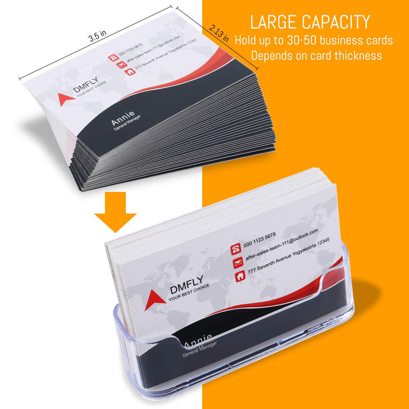 [Australia - AusPower] - DMFLY 16 Pack Business Card Holder for Desk, Acrylic Business Card Holder Clear Plastic Business Card Stand Desktop Business Card Holders for Exhibition, Home & Office, Fits 30-50 Business Cards 