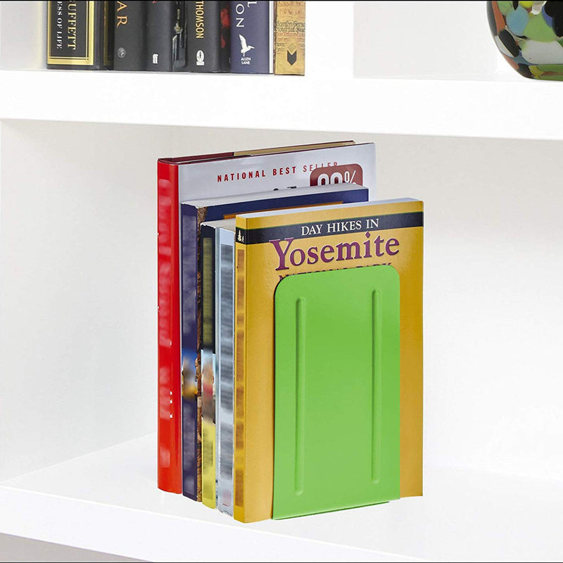 [Australia - AusPower] - Acrimet Premium Metal Bookends (Heavy Duty) (Green Citrus) (1 Pair Pack) 4" X 6.87" X 4.62" Green Citrus 