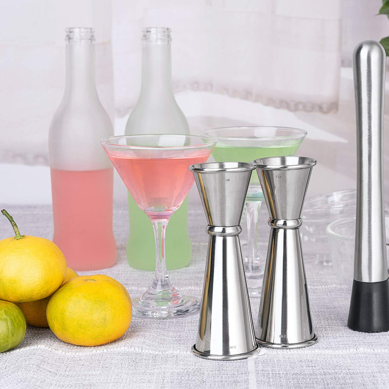 [Australia - AusPower] - 3PCS Double Jigger & Cocktail Jiggers Stainless Steel 1 Ounce X 2 Ounce Alcohol Measuring Tools 