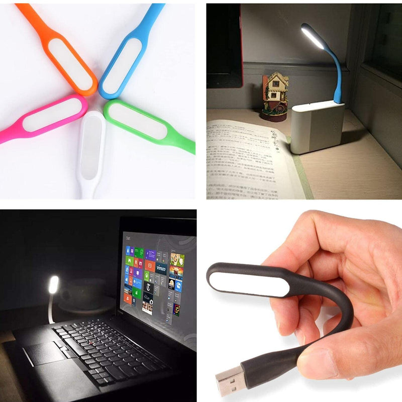 [Australia - AusPower] - Kyfreshpower Flexible Mini USB LED Lamp Light Portable Night Light Compatible for Power Bank, Laptop, Notebook, Reading, Computer Keyboard USB Light (8-Pack, Black) 