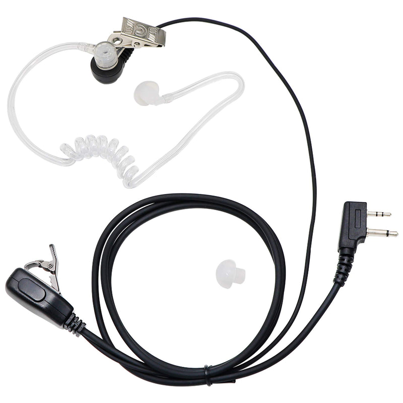 [Australia - AusPower] - Walkie Talkie Earpiece with Mic PTT 2 Pin Air Acoustic Tube Radio Earpiece Compatible with Midland Walkie Talkie GXT1000VP4 LXT500VP3 GXT1050VP4 GXT1000XB (2 Pack) 