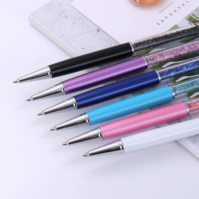 [Australia - AusPower] - Stylus Pens, OKRAY 6 Pack 2-in-1 Combo Slim Crystal Touch Pen Ballpoint with Black Ink Compatible with Pad/Tablet, iPhone, Android, Samsung Galaxy, HTC, Nexus and All Touch Screen Devices 