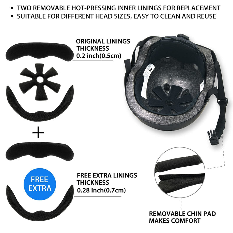 [Australia - AusPower] - Skateboard Helmet for Kids Bike Helmets: Toddler Bicycle Scooter Skate Cycling Skateboarding Inline Skating BMX Multi-Sport Helmet for Girls Boys BLACK Small:18.9-20.5inch(48-52cm) 
