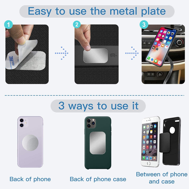 [Australia - AusPower] - SALEX Replacement Metal Plates Set for Magnetic Car Phone Holders, Wall, Air Vent Mounts, Cases, Magnets. Kit of 16 Silver Rectangular Iron Discs Without Holes. 3M Adhesive Backing. Disks 16 Pack Rectangular / 16 Pack 