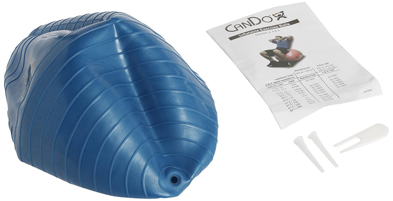 [Australia - AusPower] - Cando 30-1800 Blue Non-Slip PVC Vinyl Inflatable Exercise Ball, 12" Diameter, 300 lbs Weight Capacity Blue (11.8") 