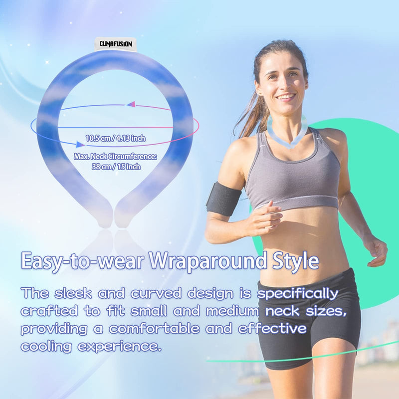 [Australia - AusPower] - Climafusion Gradient Neck Cooling Ring, Neck Cooling Tube Cooling Starts Below 15°C (59°F), Reusable Wearable Cooling Neck Wraps for Summer Heat Outdoor Indoor Cooling and Heat Dissipation Blue Sky Gradient 