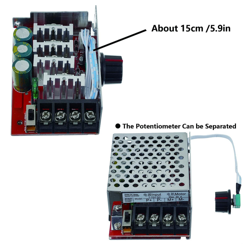 [Australia - AusPower] - BOJACK 7-70V PWM DC Motor Speed Controller Control 30A 