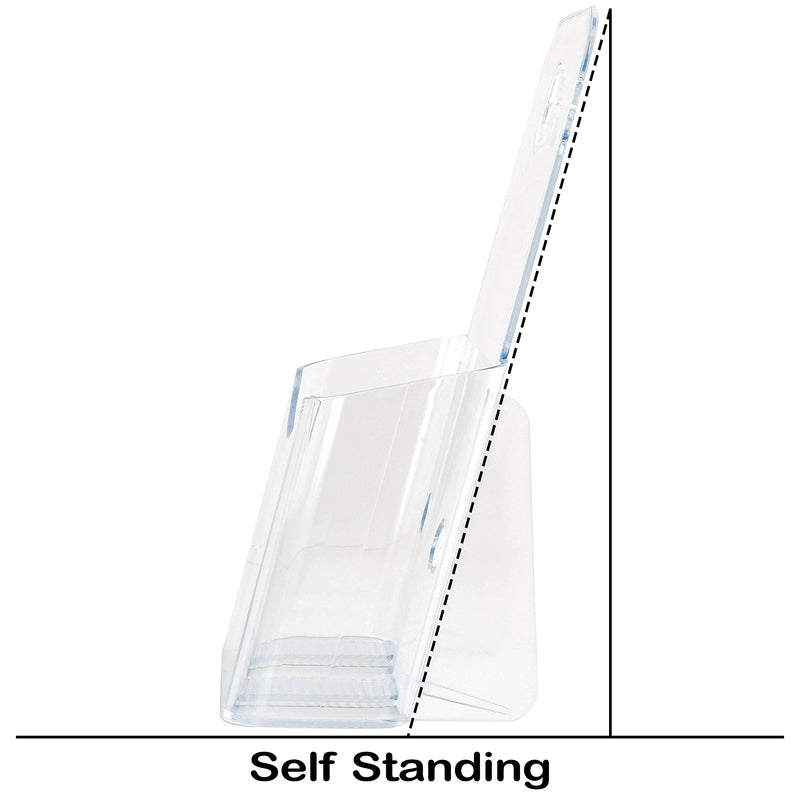 [Australia - AusPower] - AB Smartek Acrylic Brochure Holder Stand 2 Pack,Plastic Flyer and Pamphlet Display for 4 inch Wide Trifold Leaflets, Menus Realtor Literature Wall Mount or Standing Counter Clear 