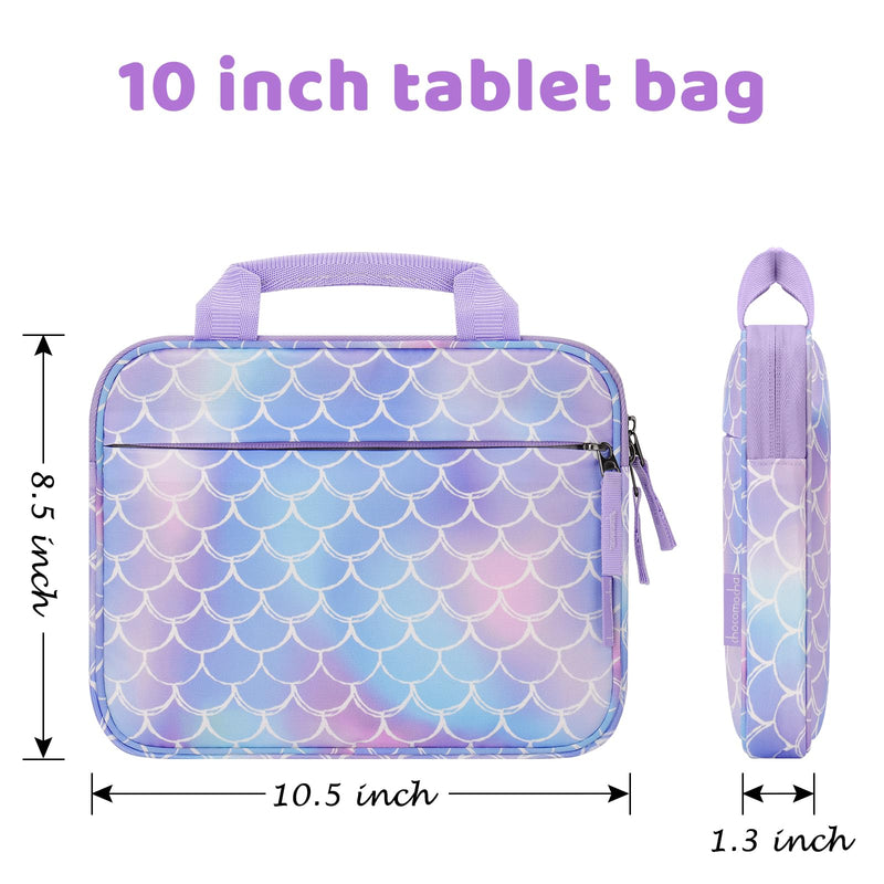 [Australia - AusPower] - Choco Mocha Tablet Bag for Kids（10inch & 12.5inch） 10inch（10.5 x 8.5 x 1.3） Mermaid-Purple 10inch 