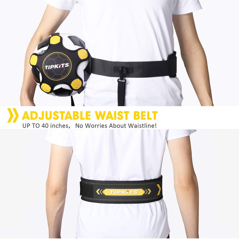 [Australia - AusPower] - Tipkits Soccer Training Equipment for Kids Adults, Solo Soccer Trainer Belt, with Upgraded Leather Fixation 