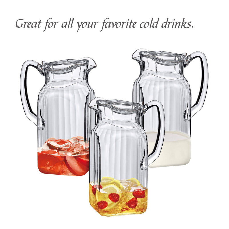 [Australia - AusPower] - Amazing Abby - Quadly Bandly - Acrylic Pitcher (64 oz), Clear Plastic Water Pitcher with Lid, BPA-Free and Shatter-Proof, Great for Iced Tea, Sangria, Lemonade, Juice, and More Quadly Bandly (64 oz) 