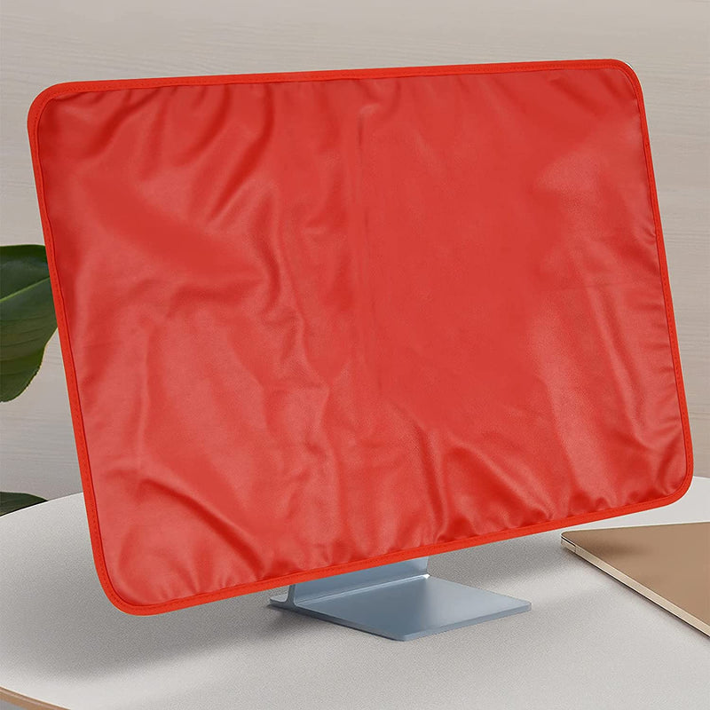 [Australia - AusPower] - WESAPPINCcomputer Monitor Dust Cover for iMac 24”, PU Leather Protective Screen Dust Cover Sleeve with Rear Pocket Compatible with iMac 24 inch (24inch, Red) 24inch 