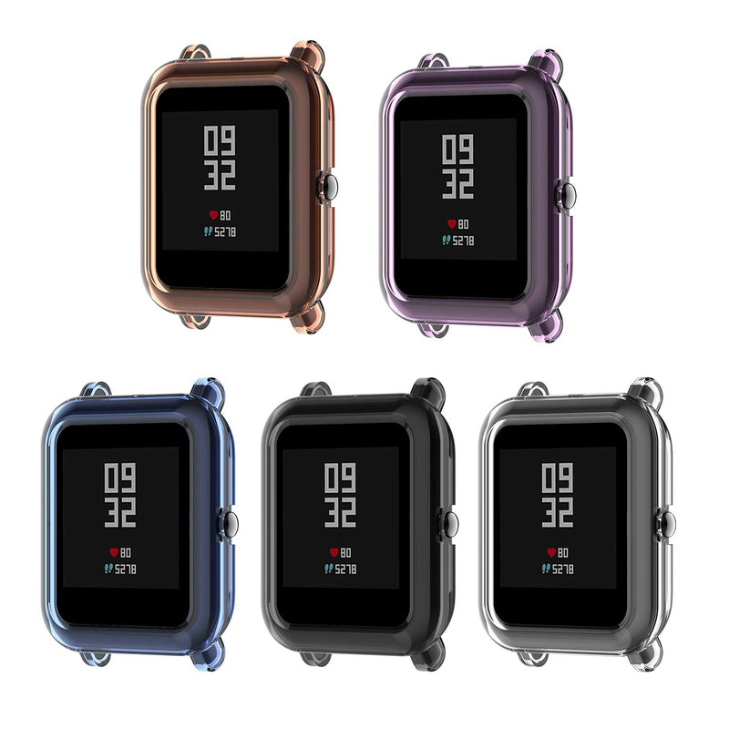 [Australia - AusPower] - EEweca 5-Pack Protector Case for Amazfit Bip Smartwatch Soft TPU Bumper Shell 