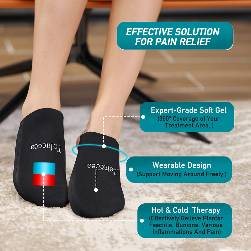 [Australia - AusPower] - Foot Ice Pack for Toes,Reusable Gel Ice Pack for Hot and Cold Therapies,Flexible Cold Pack for Foot Tendonitis, Plantar Fasciitis, Swelling, Sprained, Post-Surgery Recovery 1 Pair 