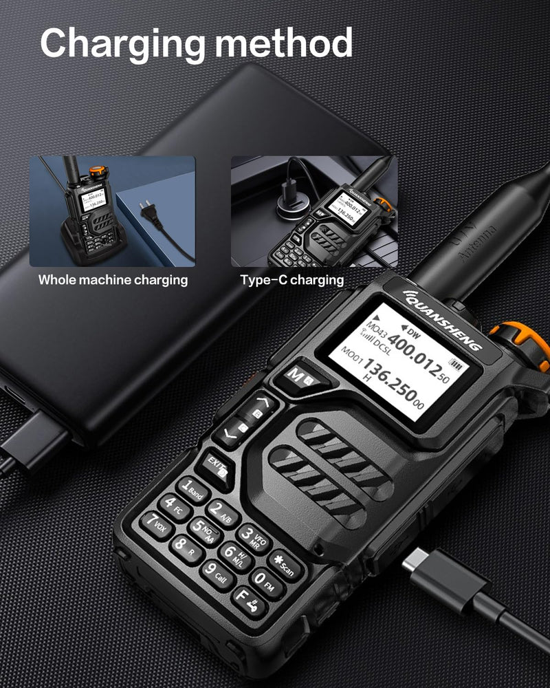 [Australia - AusPower] - QuanshengUVK5 AM/FM/DTMF walkie Talkie 200 Channel Three Frequency Receiving walkie Talkie NOAA Weather Forecast, with Flash VOX Replication Frequency LCD Display for Hiking Camping Trip (1 Piece) 