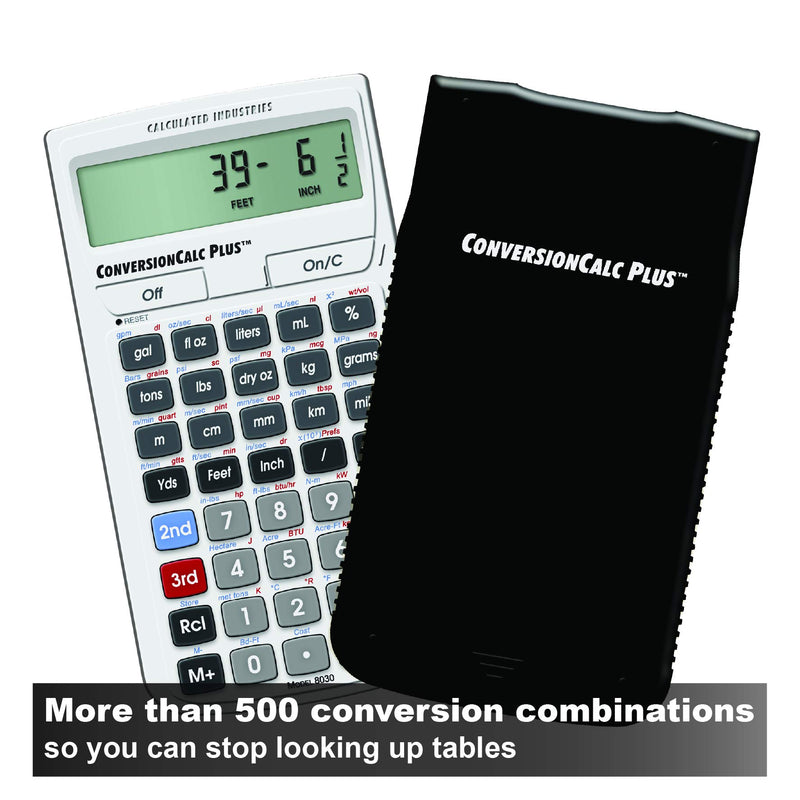 [Australia - AusPower] - Calculated Industries 8030 ConversionCalc Plus Ultimate Professional Conversion Calculator Tool for Health Care Workers, Scientists, Pharmacists, Nutritionists, Lab Techs, Engineers and Importers 1 Pack 