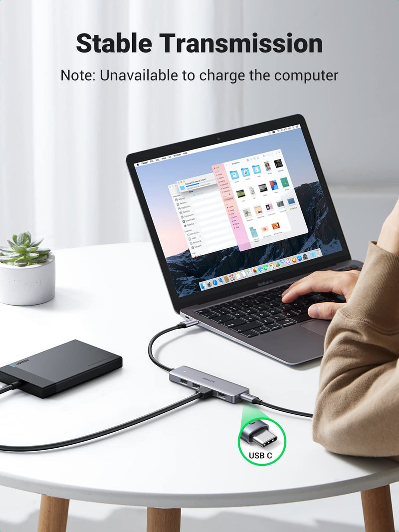 [Australia - AusPower] - UGREEN USB C Hub 4 Ports USB 3.1 Type C to USB 3.0 Hub Adapter with Micro USB for MacBook Pro, iMac, Samsung Galaxy S21 S20, LG, Google Chromebook Pixelbook, Dell XPS, Oculus Rift S, Lenovo Yoga 720 