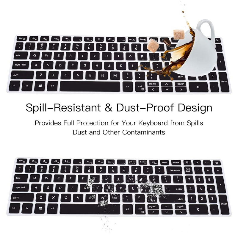 [Australia - AusPower] - Keyboard Cover for 2021 Dell Inspiron 15 3000 3501 3502 3505, Dell Inspiron 15 17 5000 5584 5593 5594 5598 5501 5502 5505 5508 5509, 7000 7500 7590 7591 7501 7506 7706 7790 7791 Keyboard Skin, Black 