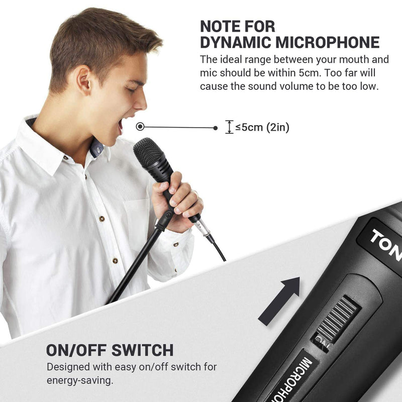 [Australia - AusPower] - TONOR Dynamic Karaoke Microphone for Singing with 16.4ft XLR Cable, Metal Handheld Mic Compatible with Karaoke Machine/Speaker/Amp/Mixer for Karaoke Singing, Speech, Wedding and Outdoor Activity 