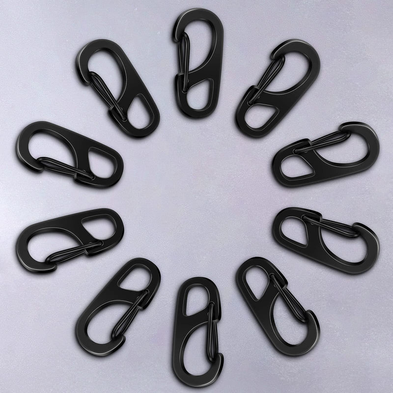 [Australia - AusPower] - 40 Pieces Mini Carabiner Clip Tiny Keychain Carabiner Mini Keyring for Backpack Bottle Keychain Accessories Black 
