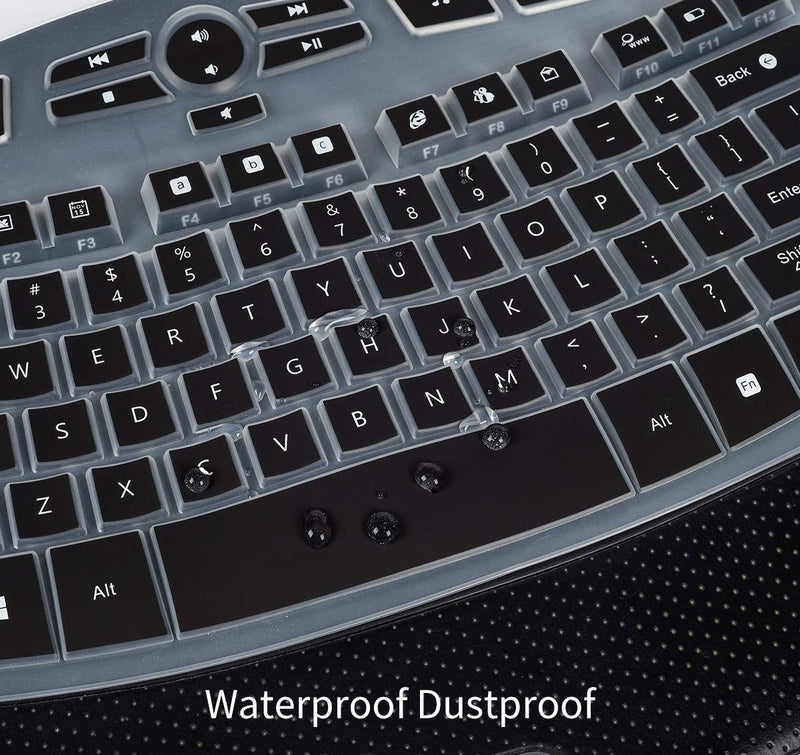 [Australia - AusPower] - CaseBuy Keyboard Cover Compatible with Logitech K350 MK550 MK570 Wireless Wave Keyboard Accessories, K350 MK550 Keyboard Silicon Protector Skin, Black 