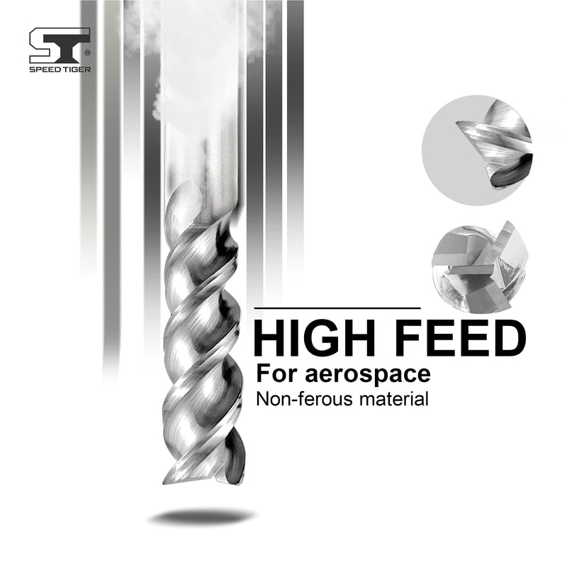 [Australia - AusPower] - SPEED TIGER IAUE Carbide Square End Mill for Aluminum Applications - High Feed U-Type Design - for Roughing and Finishing - 3 Flute - IAUE1/2"3 - Made in Taiwan (1 Piece, 1/2") 1/2 in 