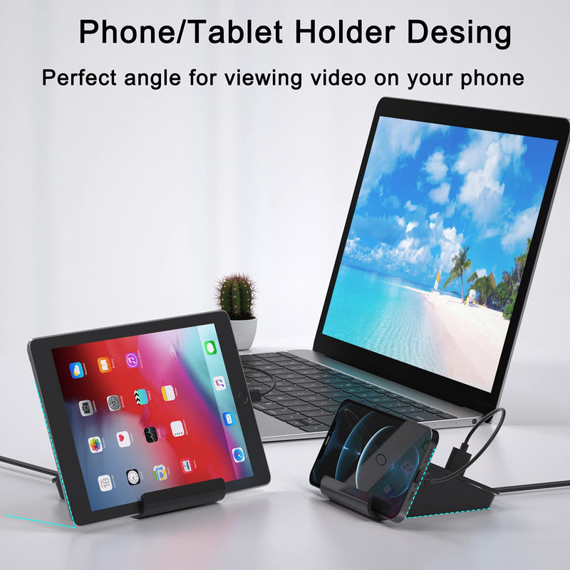 [Australia - AusPower] - USB Charging Station, 4 USB Desktop Charging Station for Multiple Devices Compatible with Smart Phones, Speaker, Power Bank and More 
