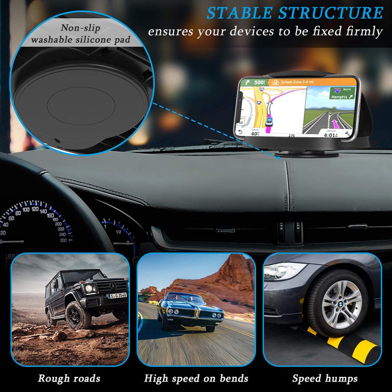 [Australia - AusPower] - Cell Phone Holder for Car, JOYEKY Vertical Horizontal Car Phone Mount with 360° Rotate Dashboard Cradle Compatible iPhone Samsung Galaxy Android Smartphones, GPS Devices Black 