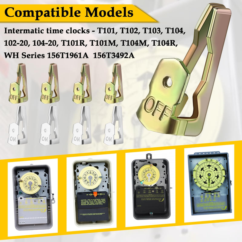 [Australia - AusPower] - HONSNKS Time Switch Trippers Replacement Kit Compatible with Intermatic 156T1978A Used for T100 Series Clock Dial Trippers Pool Timer Components, 2 Pack (Include 4 ON / 4 Off / 8 Screws) 