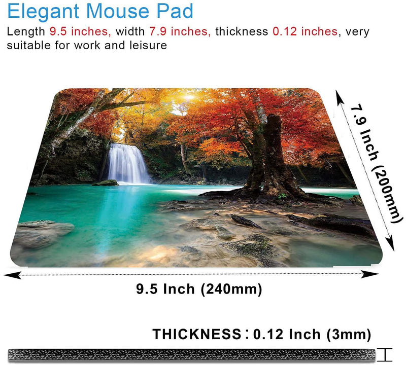 [Australia - AusPower] - Deep Forest Waterfall Mouse Pad,Non-Slip Rubber Base Wireless Gaming MousePads for Computers Laptop Office,Cute Mouse Pads with Designs for Women S135 