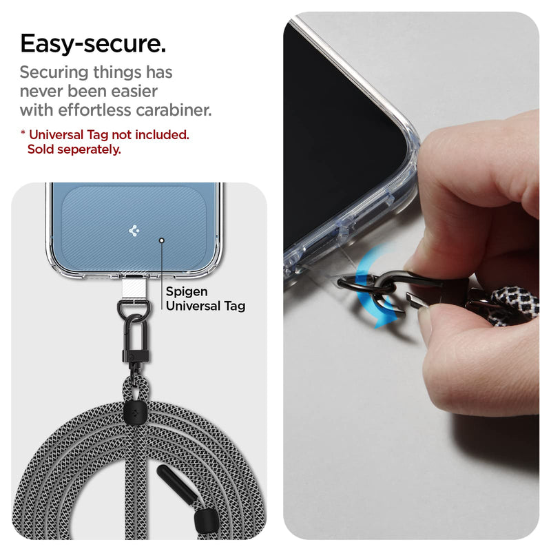 [Australia - AusPower] - Spigen Universal Adjustable Crossbody Strap Phone Lanyard - Black 