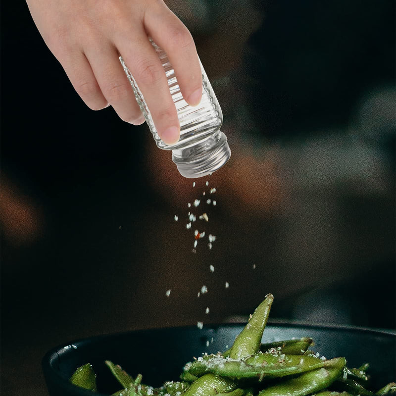[Australia - AusPower] - Beautyflier 3 Pieces Clear Glass Salt & Pepper Shaker, Kitchen Accessories Perfect for Salt, Spices, Pepper, Toothpick 