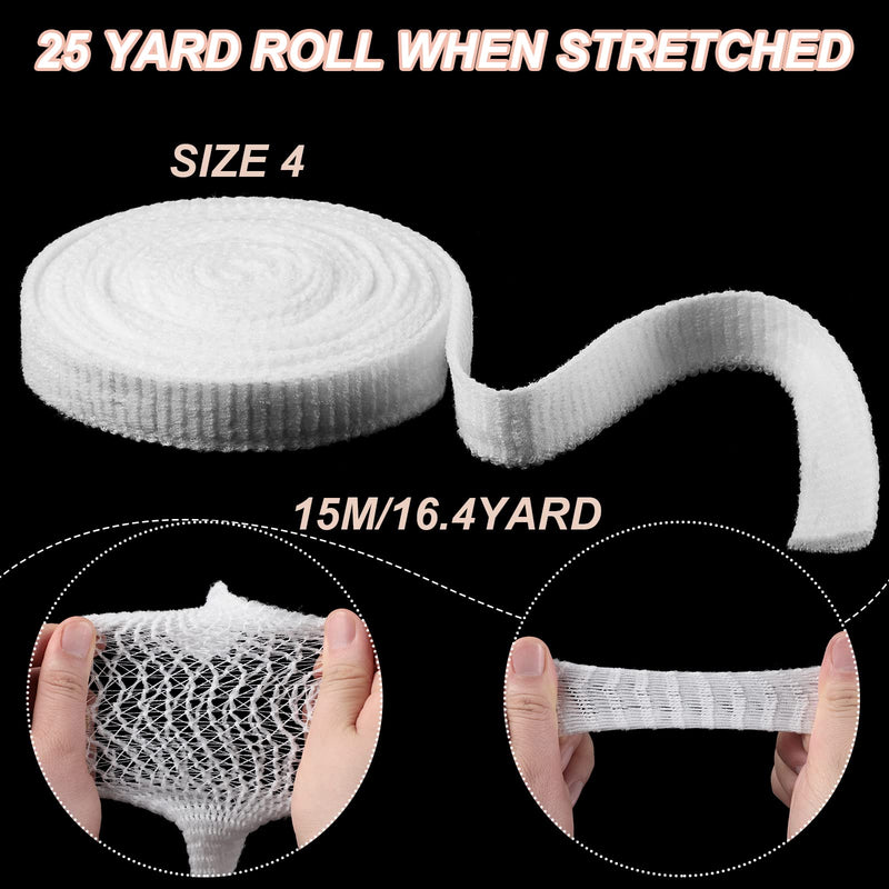 [Australia - AusPower] - Tubular Bandage Elastic Net Wound Dressing Elastic Dressing Retainer Tubular Stretch Elastic Gauze Bandage for Finger, Toes, Without The Use of Adhesive Tape, 33 Yard Roll Stretched(Size 4) Size 4 