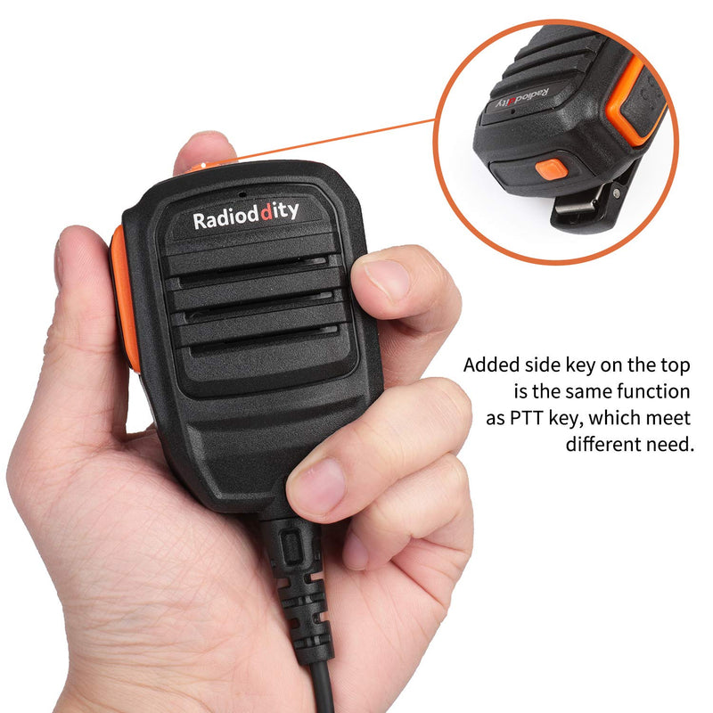 [Australia - AusPower] - Radioddity RS22 Remote Speaker Mic with Clear Sound, Compatible with Baofeng UV-5R UV-5RX3 BF-888S BF-F8HP H-777 Radioddity GM-30 GA-2S GA-510 TYT Kenwood Two Way Radio Walkie Talkie (Single PTT) 