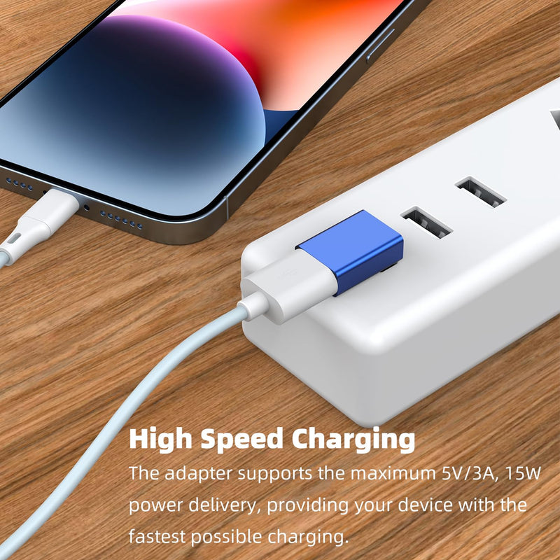[Australia - AusPower] - AreMe 90 Degree USB 3.0 Adapter 2 Pack, Up and Down Angle USB A Male to Female Converter Extender for PC, Laptop, USB A Charger, Power Bank and More (Blue) Up/Down Blue 