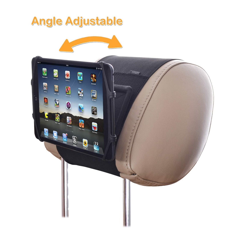 [Australia - AusPower] - TFY Car Headrest Mount for 7-10 inch Fire, Fire HD, Kindle, Kids Edition Tablets, Angle Adjustable Holder with Silicon Holding Net 