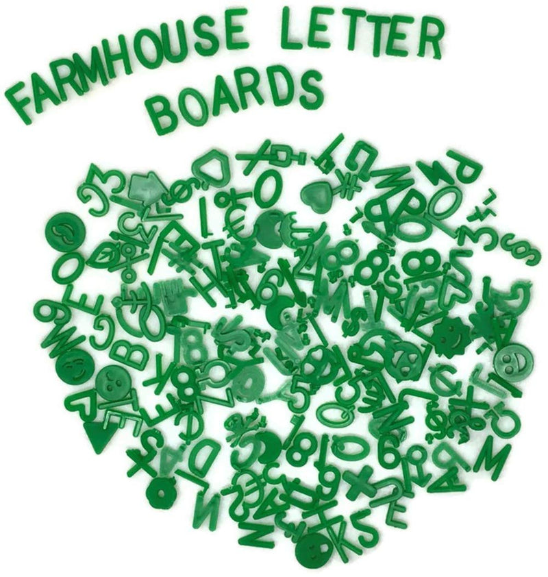 [Australia - AusPower] - Green Letter Set for Changeable Felt Letter Boards, 3/4" 460 Characters (Includes Letters, Symbols / Emojis, Numbers, Punctuation) & Burlap Storage Bag (Green) Green 