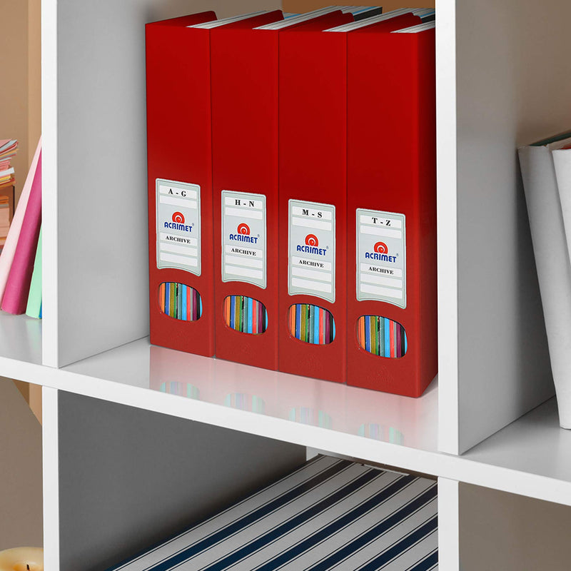 [Australia - AusPower] - Acrimet Magazine File Holder Rack Organizer (Plastic) (Solid Red Color) (2 Pack) 