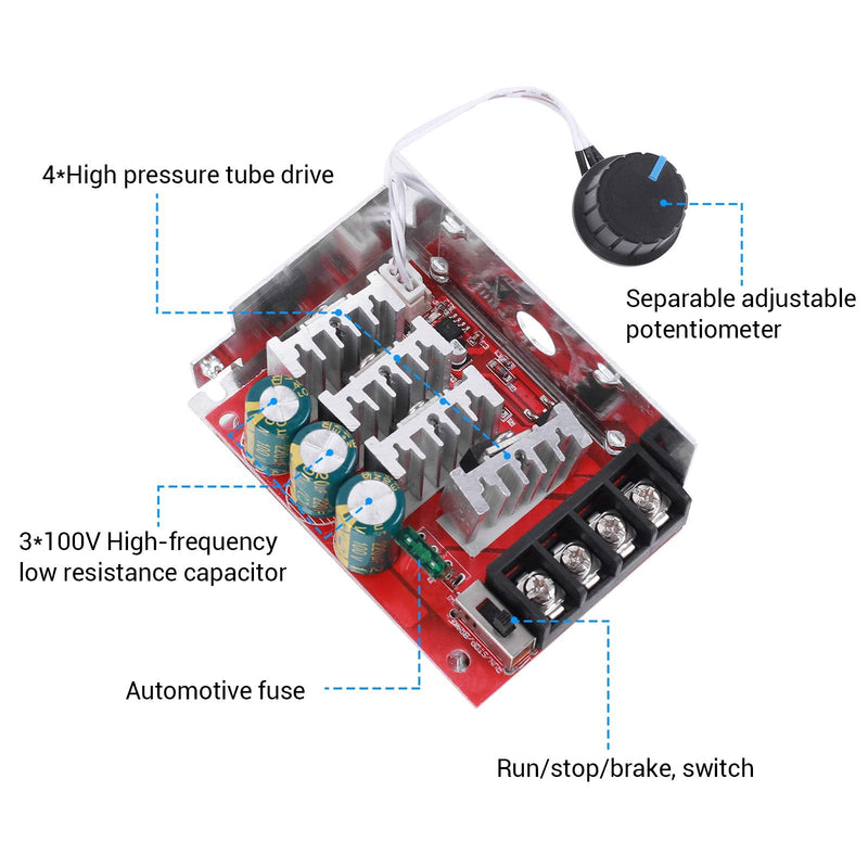 [Australia - AusPower] - PWM DC Motor Speed Controller, PEMENOL 7-70V 30A Speed Control Switch Module for Fan Speed Control, Adjustable PWM Motor Speed Regulator with 30A Fuse Used for Children's Car DC 7-70V 30A 