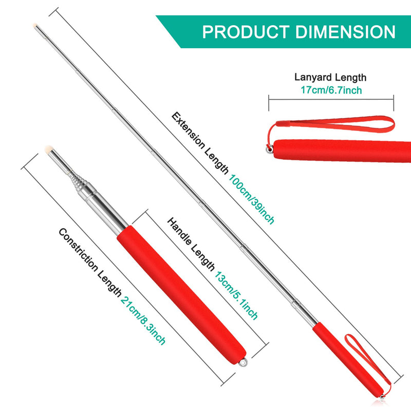 [Australia - AusPower] - Alcoon 3 Pack Telescopic Teachers Pointer Retractable Handheld Presenter Extendable Classroom Whiteboard Pointer with Lanyard for Teachers, Coach, Presenter, Extends to 39 Inch (Black, Red, Blue) 