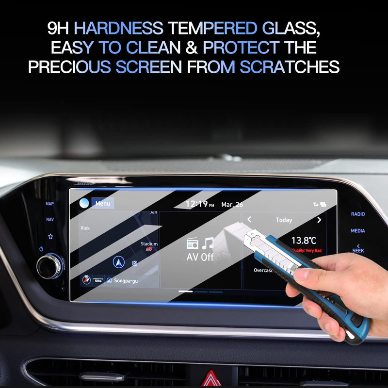 [Australia - AusPower] - Glass Screen Protector for 2020+ Hyundai Sonata DN8 Accessories Infotainment Display Screen Protector Foils Tempered Glass 9H Anti-Scratch Navigation Center Control Touchscreen Protective Film (10.25-Inch) 10.25-Inch 