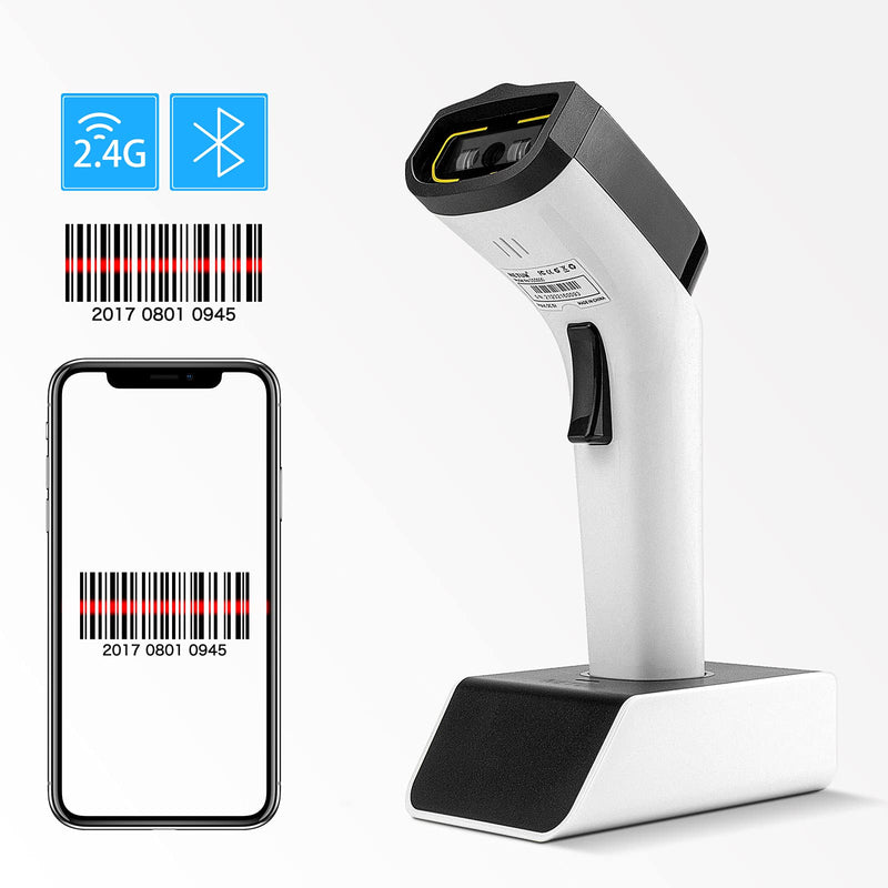 [Australia - AusPower] - NETUM Fashionable Bluetooth Wireless 1D Barcode Scanner, Hands Free CCD Barcode Reader with Stand and Built-in Memory, Works with MAC OS, Windows, iOS, Android, Transfers Up to 50 Meters DS5000 