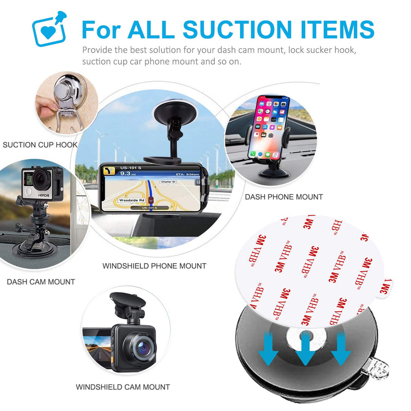 [Australia - AusPower] - Very High Bond Sticky Adhesive for Dashboard Pad Mounting Disk, AZXYI 6pcs Car Sticky Adhesive Replacement, Double Sided Stickers Adhesive for Suction Cup Dashboard Disc, GPS, Windshield, Dash Cam 