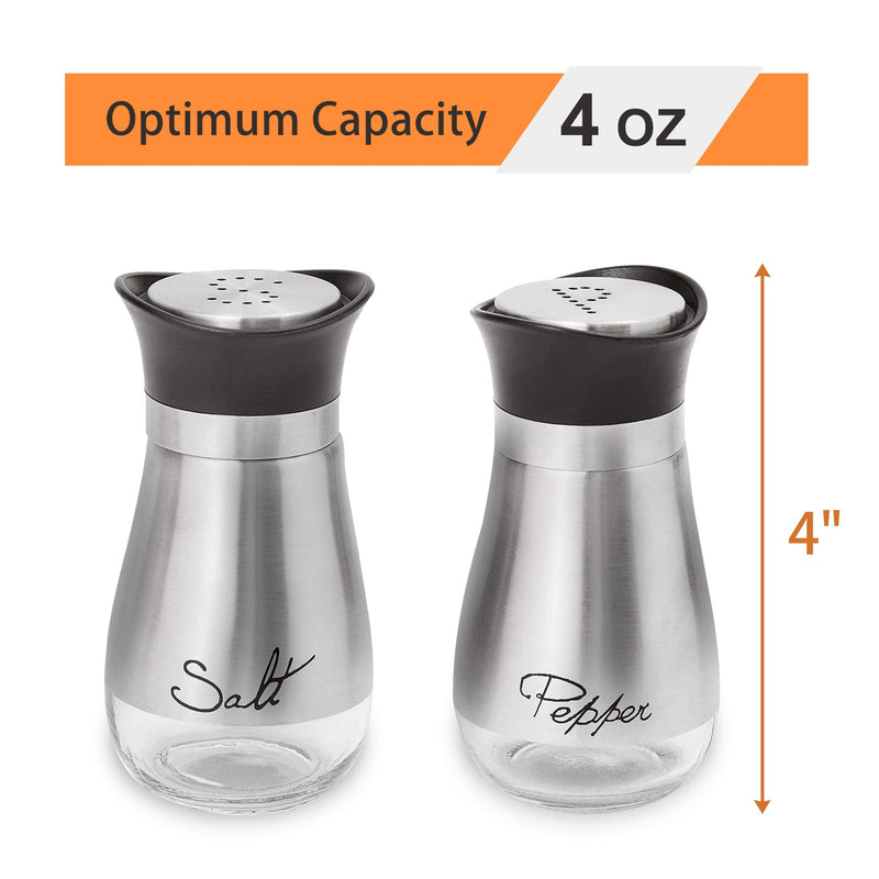 [Australia - AusPower] - Salt and Pepper Shakers, Stainless Steel and Glass Bottle, Set of 2 black-2 