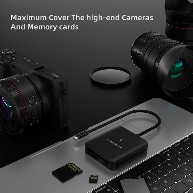 [Australia - AusPower] - DriverGenius HB081 | 3-in-1 CFast 2.0 Reader USB-C UHS-II 4.0 SD/microSD Card Reader 